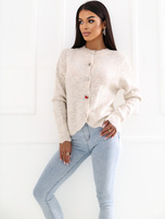 Light beige elegant cardigan with a round neckline.