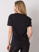 Czarny t-shirt z nadrukiem Kemmy