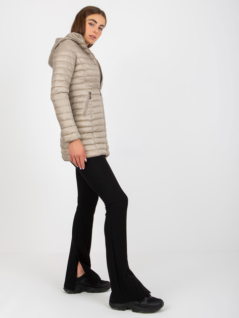 Hurt Ciemnobeżowa dwustronna kurtka przejściowa z pikowaniem