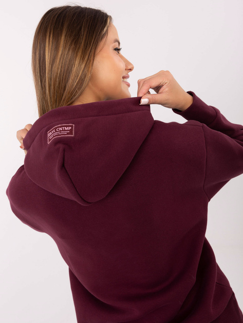 Burgundowa damska bluza z kapturem SUBLEVEL
