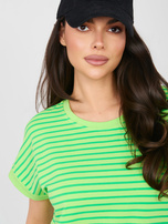 Jasnozielony bawełniany t-shirt z okrągłym dekoltem