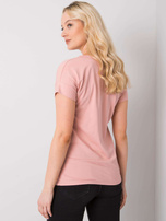 Jasnoróżowy t-shirt z napisem Emille