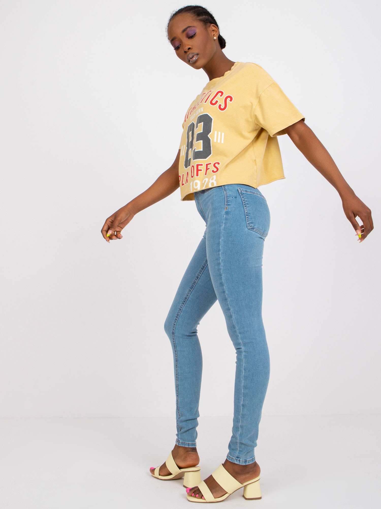Modre ženske jeans hlače skinny fit RUE PARIS.