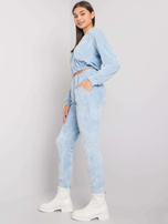 Jasnoniebieski komplet dwuczęściowy z weluru Darien