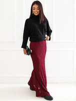 Czarny damski sweter oversize z golfem