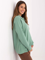 Pistacjowa bawełniana bluzka typu polo