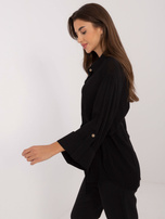 Hurt Czarna rozpinana koszula oversize z rękawem 3/4
