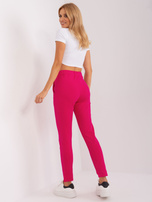 Hurtownia Fuksjowe damskie spodnie dresowe z troczkami