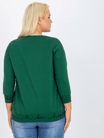 Hurt Zielono-czarna gładka bluza plus size z napisami Charliza 