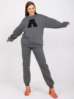 Ciemnoszary melanżowy komplet dresowy damski Edvige  