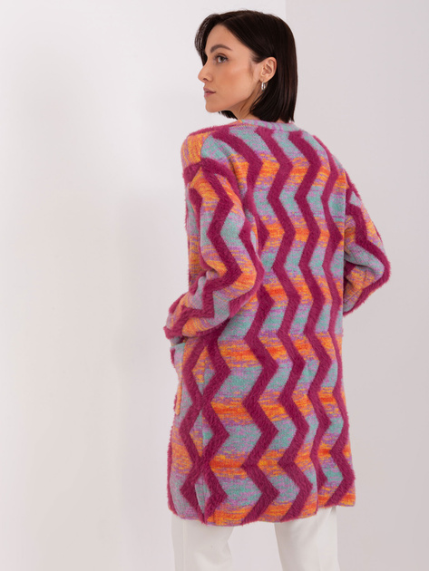 Hurt Fuksjowy wzorzysty kardigan z kieszeniami