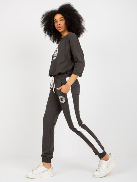 Hurt Khaki bawełniany komplet dresowy ze spodniami