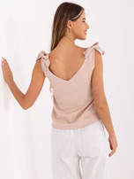 Hurtownia Jasnobeżowy top z wiązanymi ramiączkami RUE PARIS