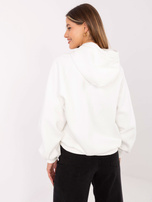 Biała ocieplana bluza z kapturem