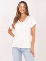 Ecru casualowa bluzka z miękkiego materiału