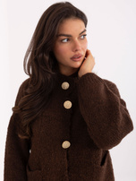 Czekoladowy damski sweter z wełną