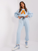 Hurt Jasnoniebiesko-fluo pomarańczowy damski komplet dresowy