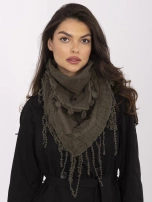 Khaki trójkątna chusta z bawełny