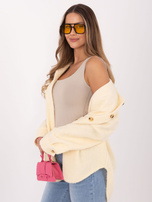 Maślana żółta koszulowa kurtka z kieszeniami RUE PARIS