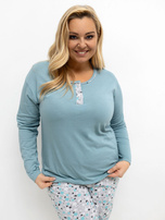 Ciemnomiętowa piżama plus size ze spodniami