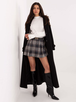 Granatowe damskie spódnico-szorty w kratę