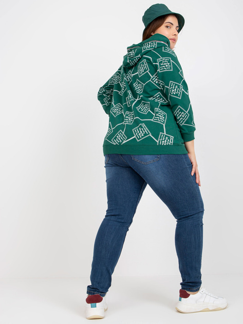 Zielona dresowa bluza plus size z kapturem
