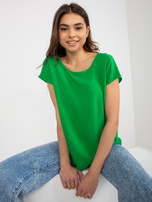 Hurtownia Zielona bluzka casualowa z wiskozy SUBLEVEL