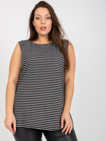 Czarno-biały top plus size bez rękawów 