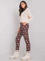 Czarno-czerwone spodnie we wzory Dorchester