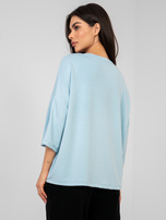 Pastelowa niebieska bluzka basic z miękkiego materiału RUE PARIS 