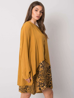 Musztardowa luźna sukienka Gracilyn