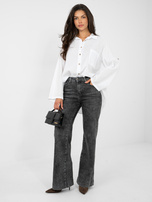 White women's shirt with a longer back.
