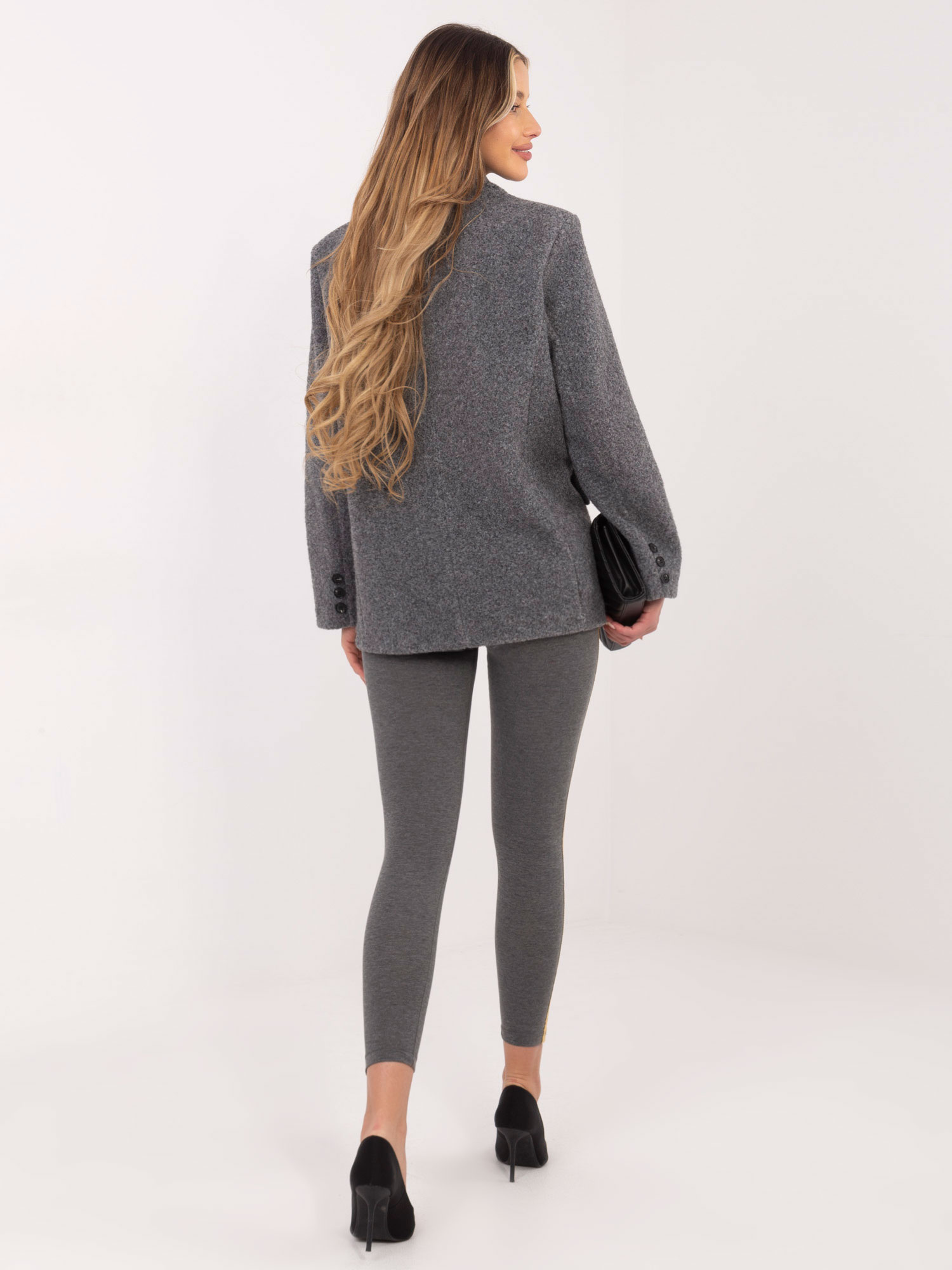 Ciemnoszaro-złote legginsy Rissa RUE PARIS