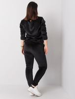 Czarny welurowy komplet plus size Jeanne