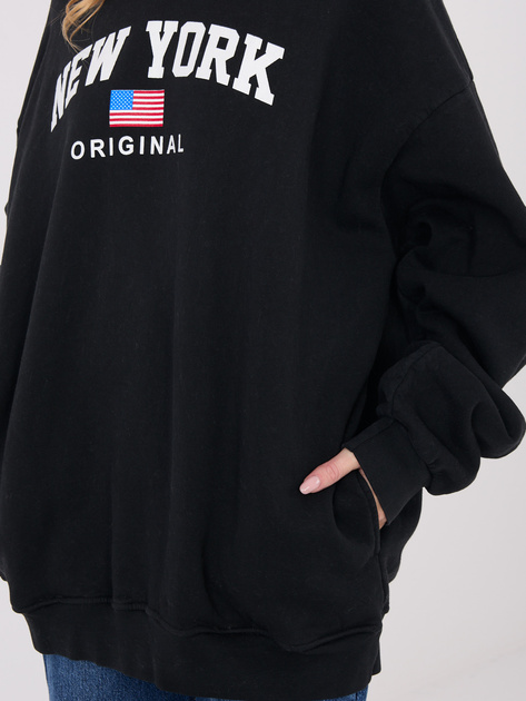 Czarna dresowa bluza z ociepleniem