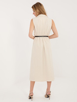 Beżowa elegancka sukienka z górą w stylu kamizelki