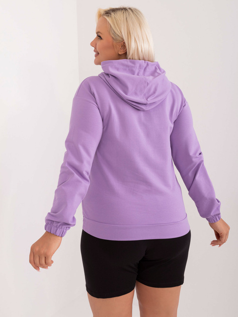 Hurtownia Fioletowa bluza plus size z kieszenią z przodu