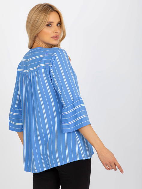 Hurt Niebieska bluzka w paski z wiskozy SUBLEVEL