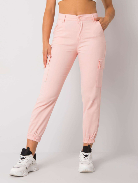 Jasnoróżowe spodnie materiałowe Ximenna