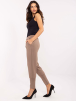 Hurt Brązowe dresowe spodnie z długimi ściągaczami