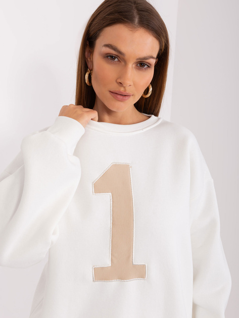 Hurt Ecru bawełniana bluza z okrągłym dekoltem