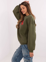 Hurtownia Khaki damska bluza bez kaptura z napisami