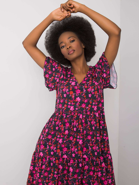 Różowa sukienka we wzory Bailee RUE PARIS