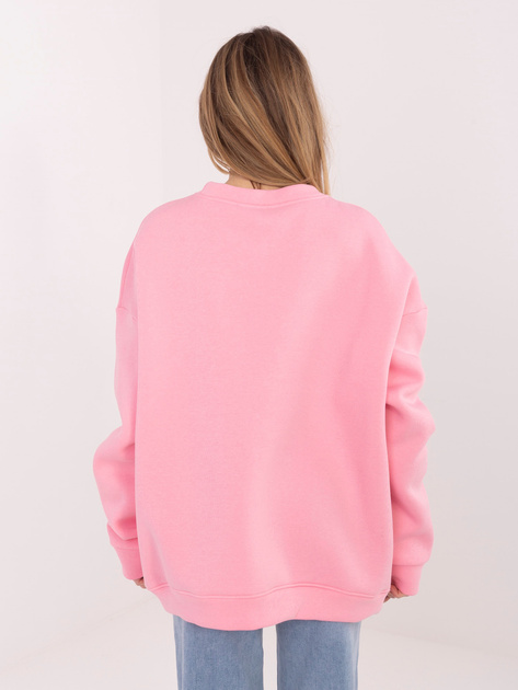 Pastelowa różowa bluza oversize bez kaptura RUE PARIS