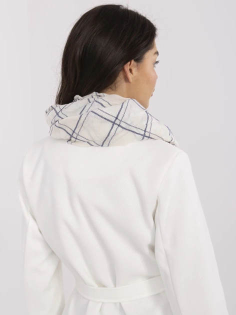 Ecru damska chusta w kratę