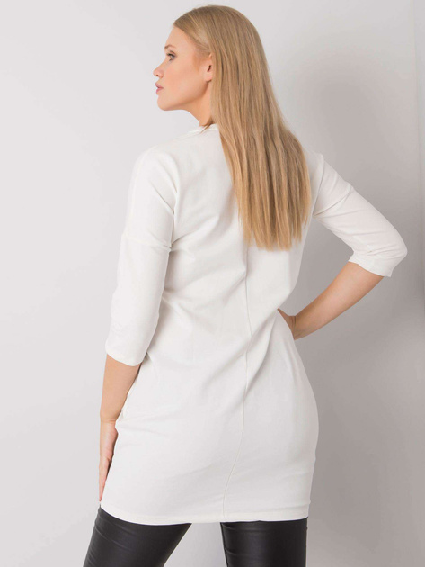 Ecru sukienka plus size z kieszeniami Sereia