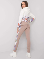 Ecru-beżowy komplet dwuczęściowy z bawełny Melanie RUE PARIS