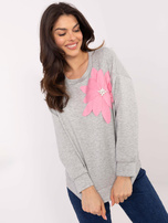 Hurt Szara melanżowa bluza z domieszką wiskozy