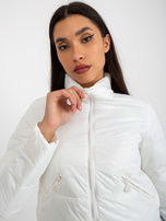 Hurt Ecru krótka przejściowa kurtka pikowana bez kaptura