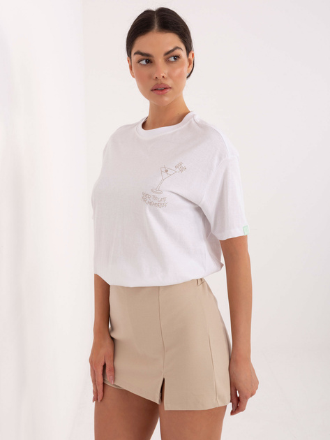 Biały t-shirt z nadrukiem na plecach